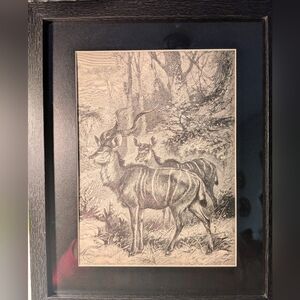 Vintage Buffalo Art Black And White Print. 127 Years Old. Recycled Book Print